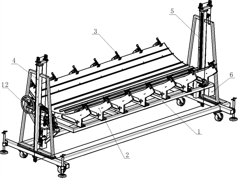 A kind of aircraft skin glue pouring rotating equipment