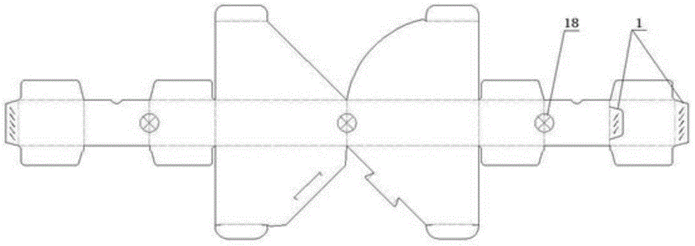 Paper box blank of irregular paper box and manufacturing method of paper box blank of irregular paper box