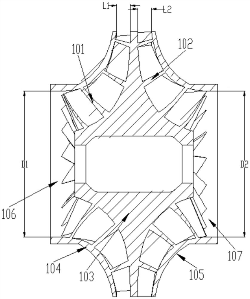 Bidirectional impeller pressurizing structure of compressor, centrifugal compressor and air conditioner