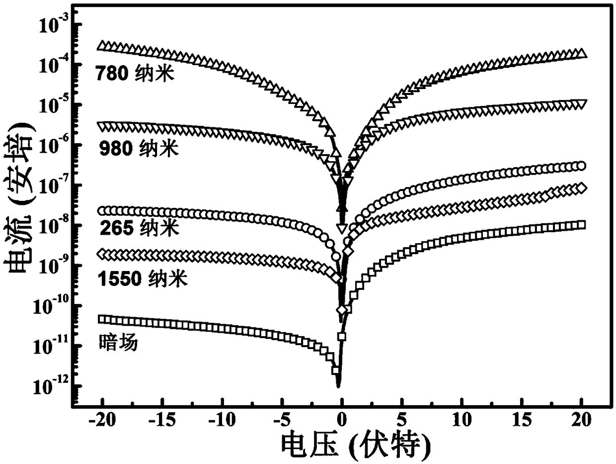 Heterojunction type near-infrared photoelectric detector based on two-dimensional platinum diselenide nano film and cadmium telluride crystal, and preparation method thereof