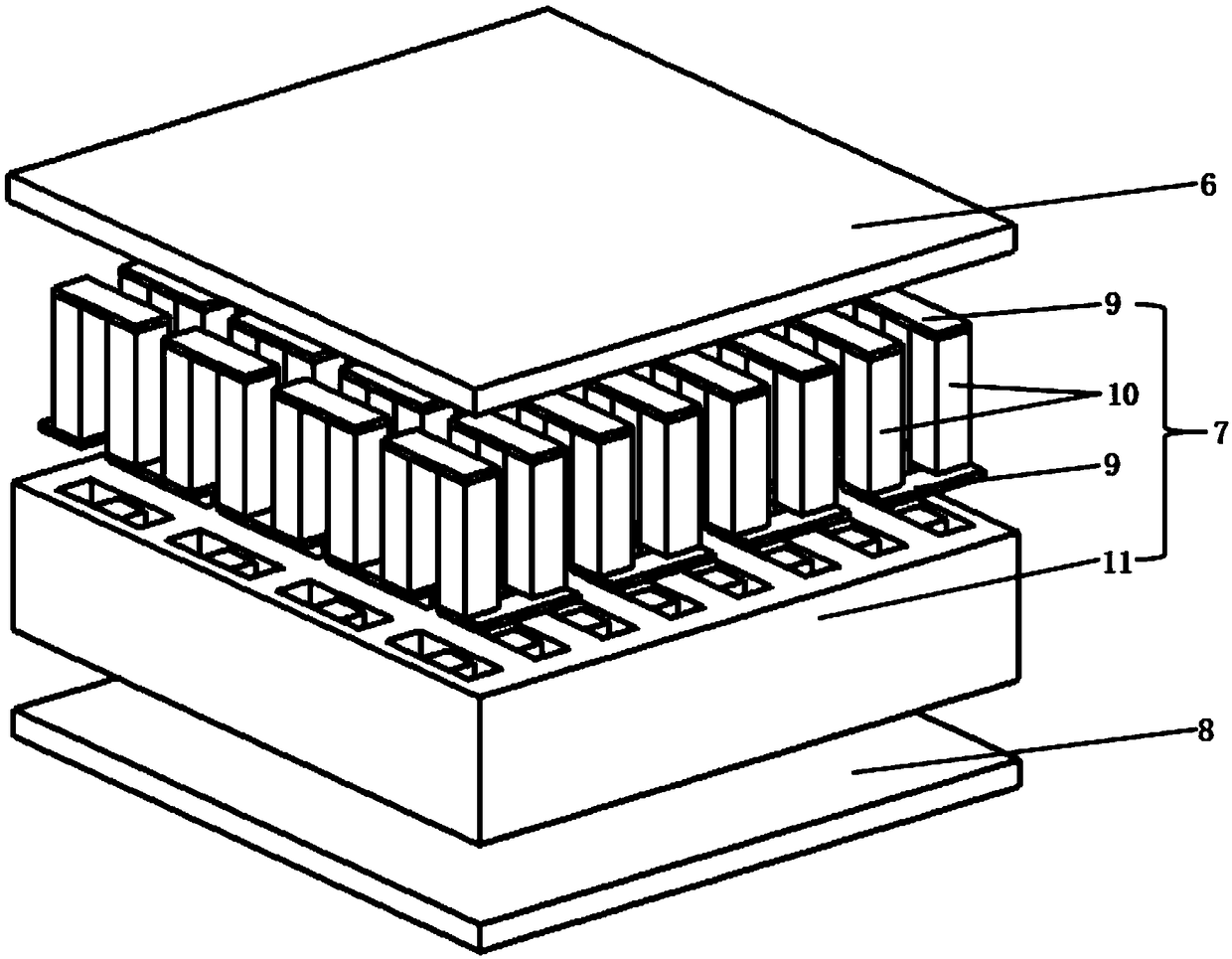 Highly efficient thermoelectric module with multistage temperature adjustment layer