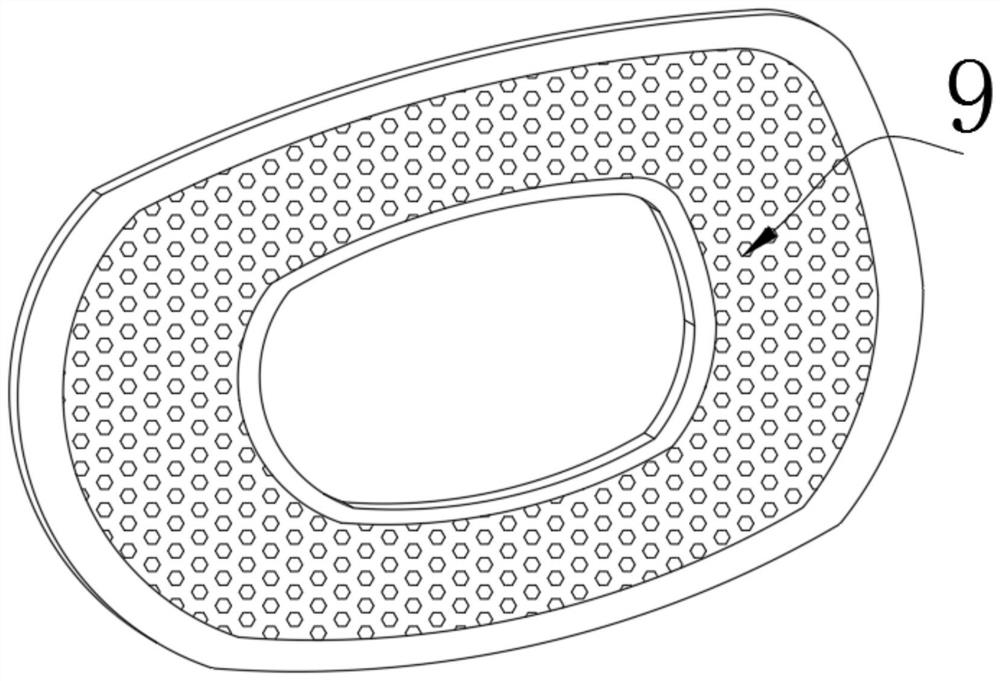 Visual hot compress glasses lens structure