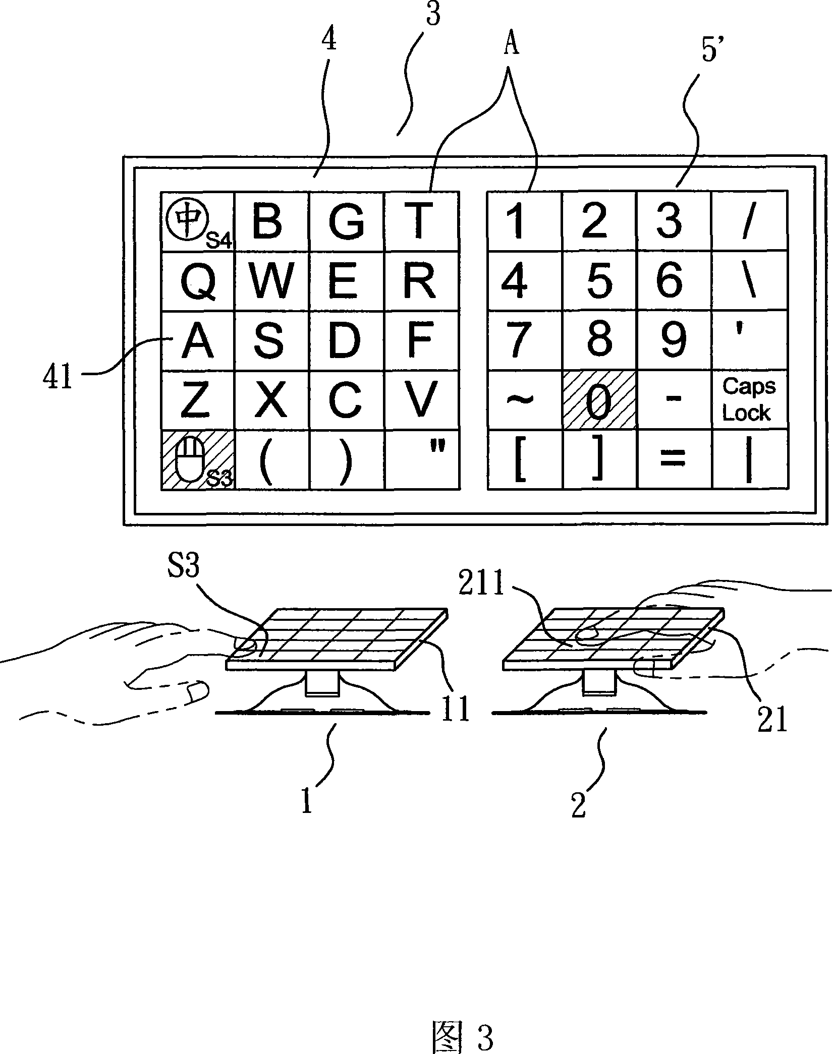 Downsizing keyboard of composite key