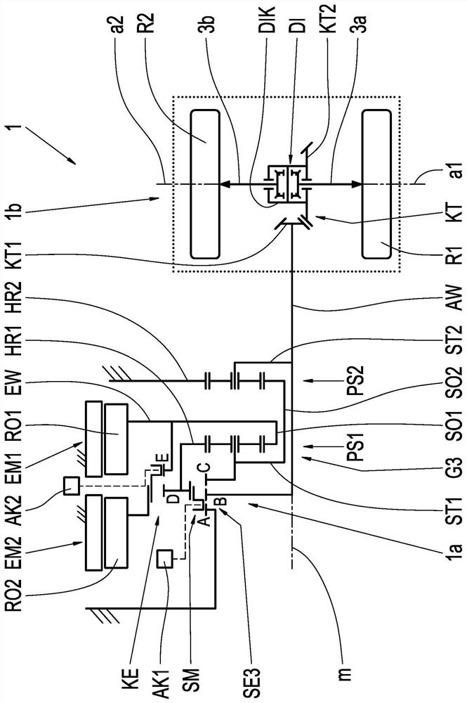 Drive arrangement for electric vehicle and method for power shifting