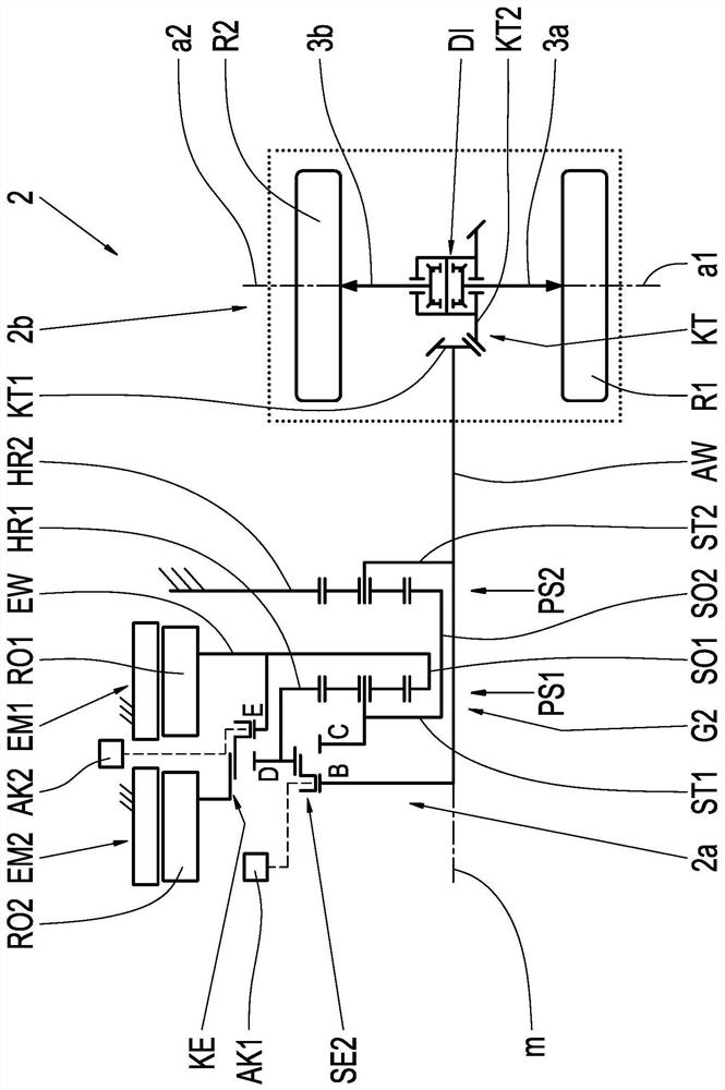 Drive arrangement for electric vehicle and method for power shifting