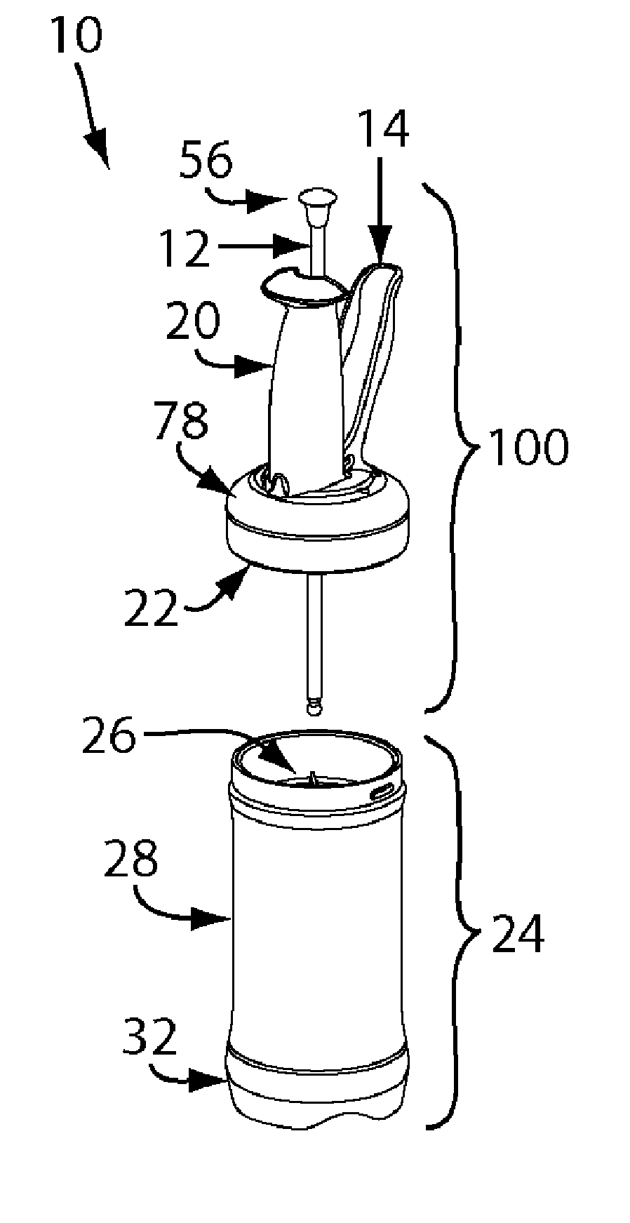 Ergonomic portion measuring fluent material dispensing system