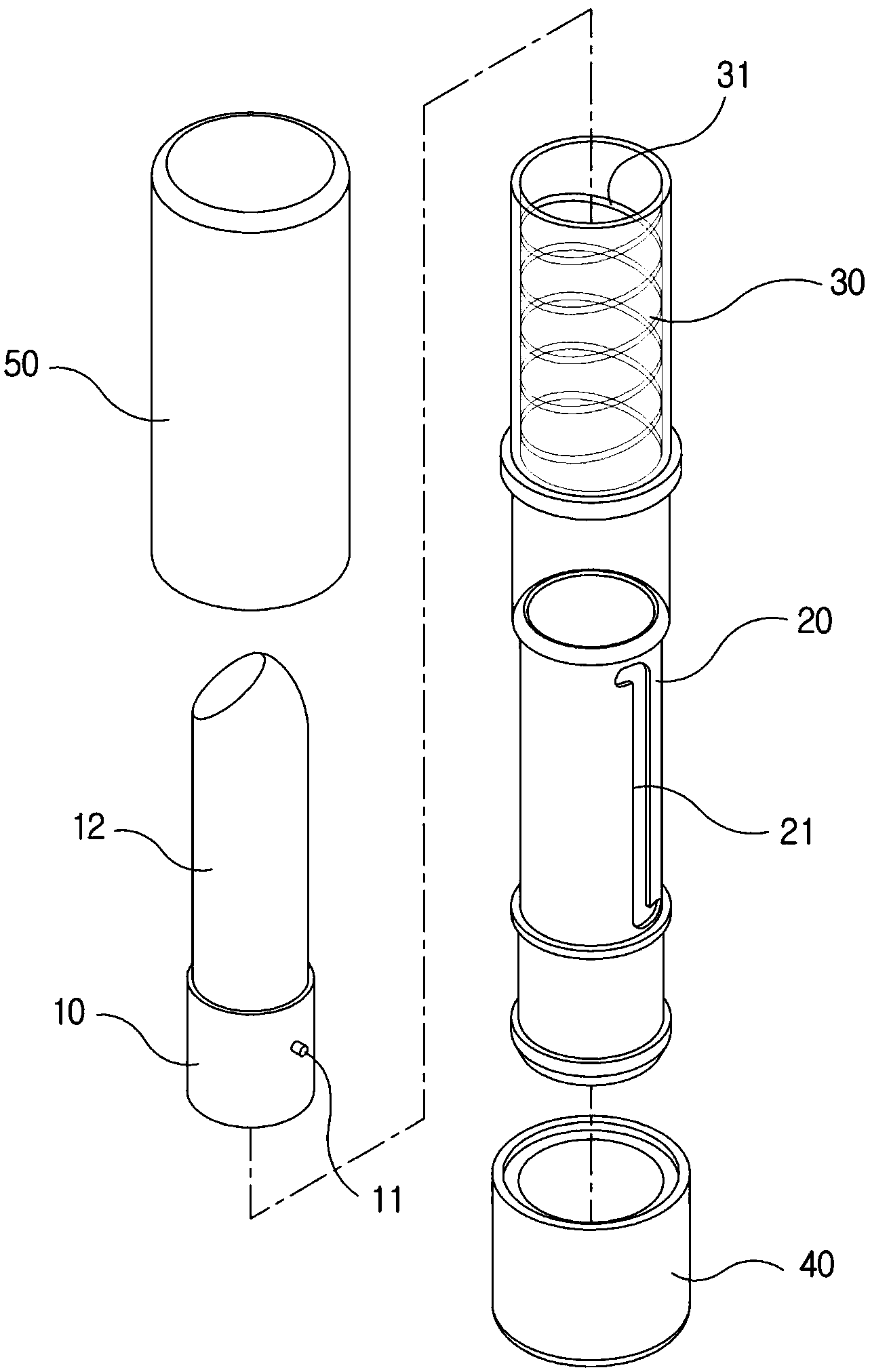 Slide type lipstick case structure