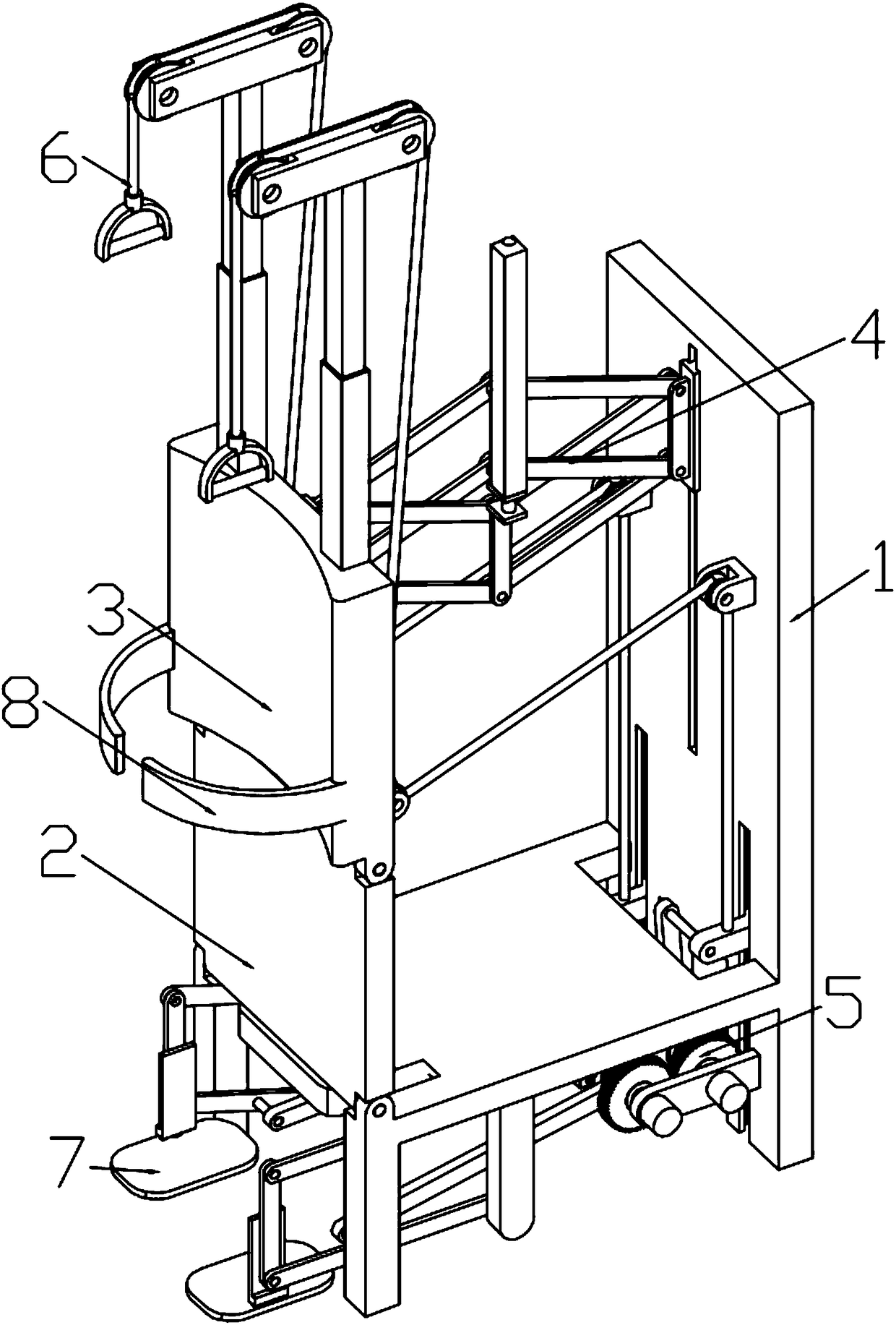 Multi-purpose rehabilitation chair realizing synchronous movement of hands and feet and use method of multi-purpose rehabilitation chair