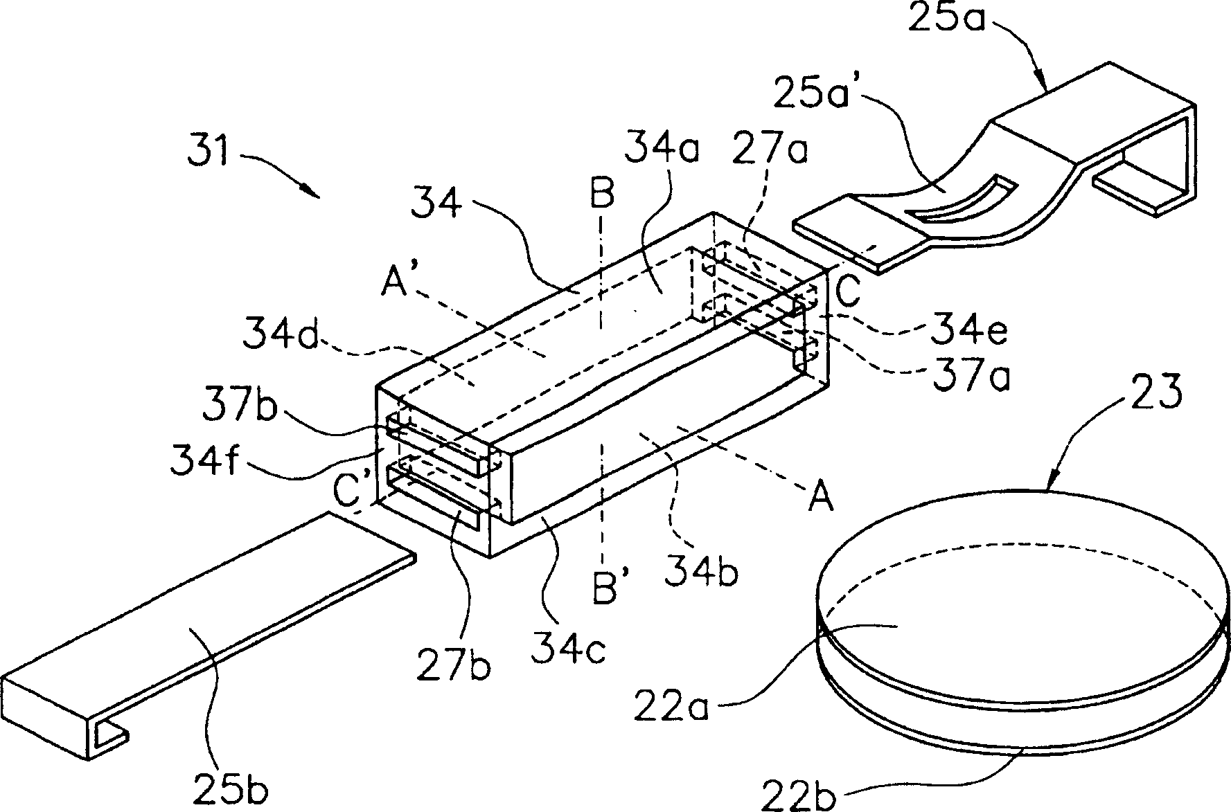 Face mounting positive temp coofficient thermister and its manufacturing method