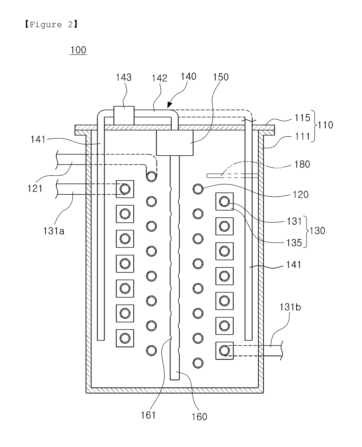 Cold-water generating tank, and water cooler equippped with same