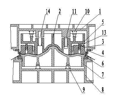 Trimming and flanging composite stamping die