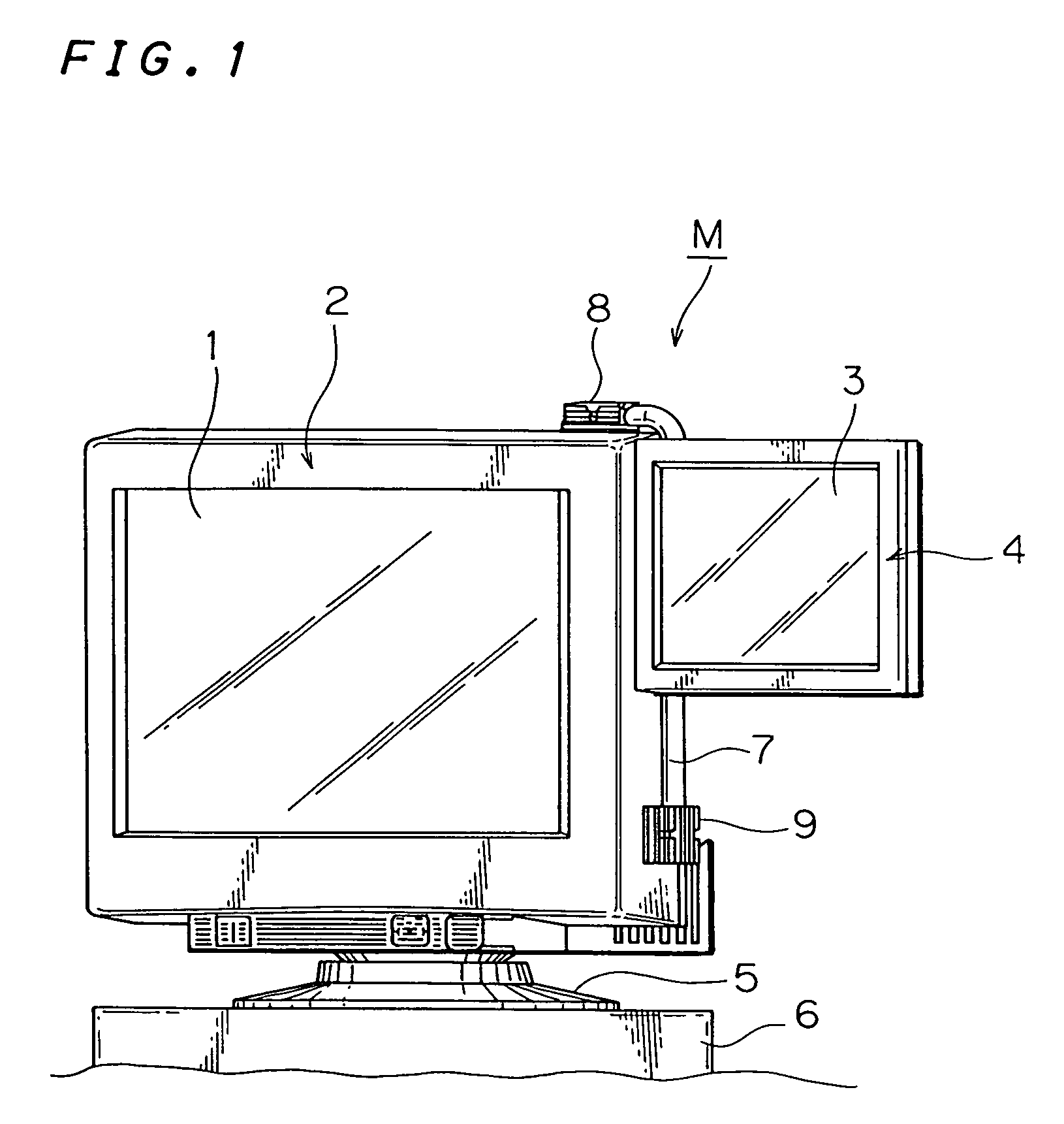 Multi-monitor, auxiliary monitor, and monitor supporter