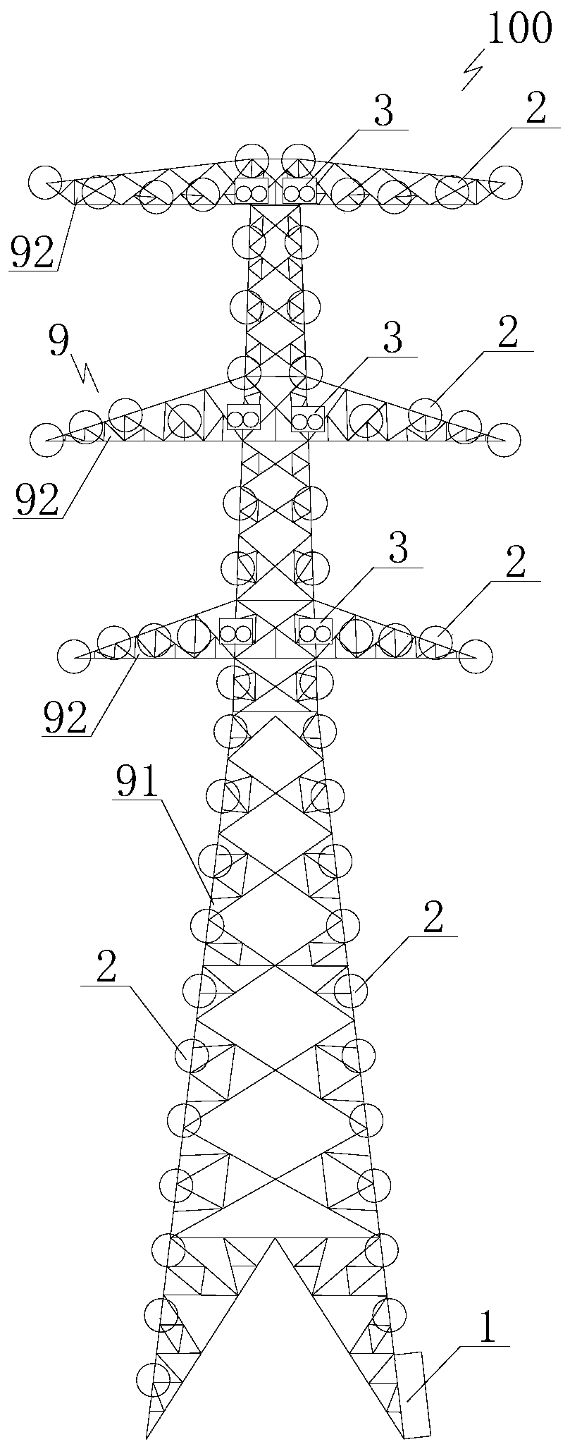 Anti-falling protecting system and anti-falling protecting method for tower climbing operation of electric transmission line