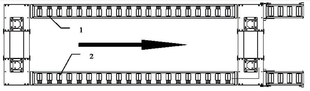 Automatic line-loading device for assembling frames of direct current converter valves