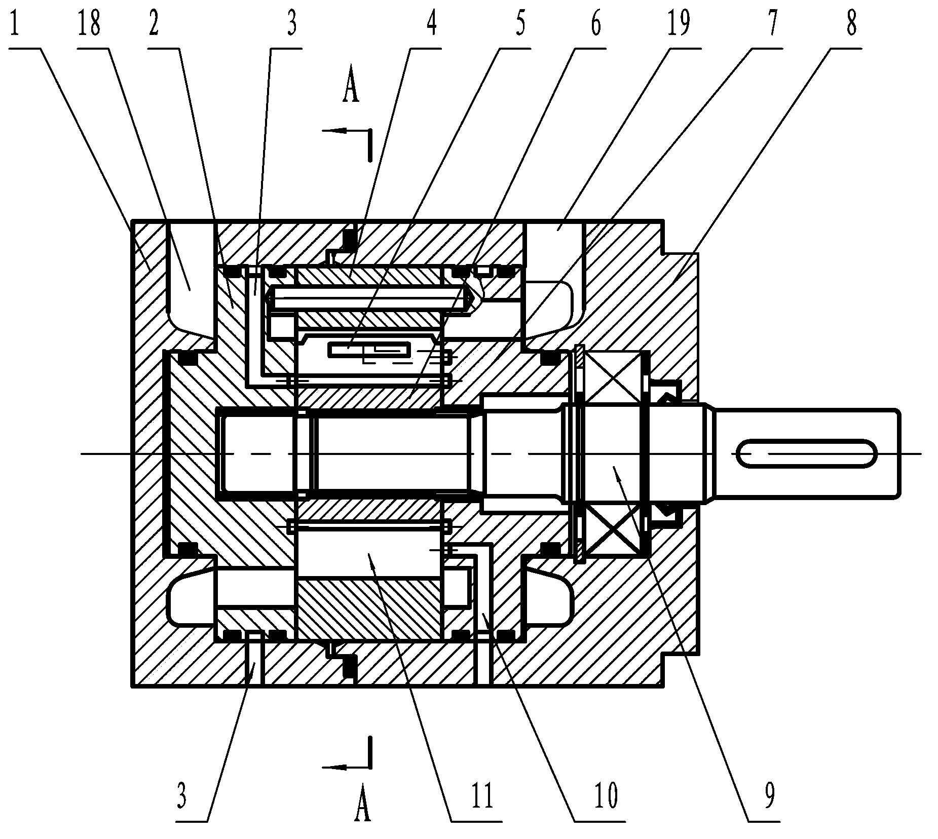 Automotive hydraulic vane pump motor and switching control hydraulic system thereof