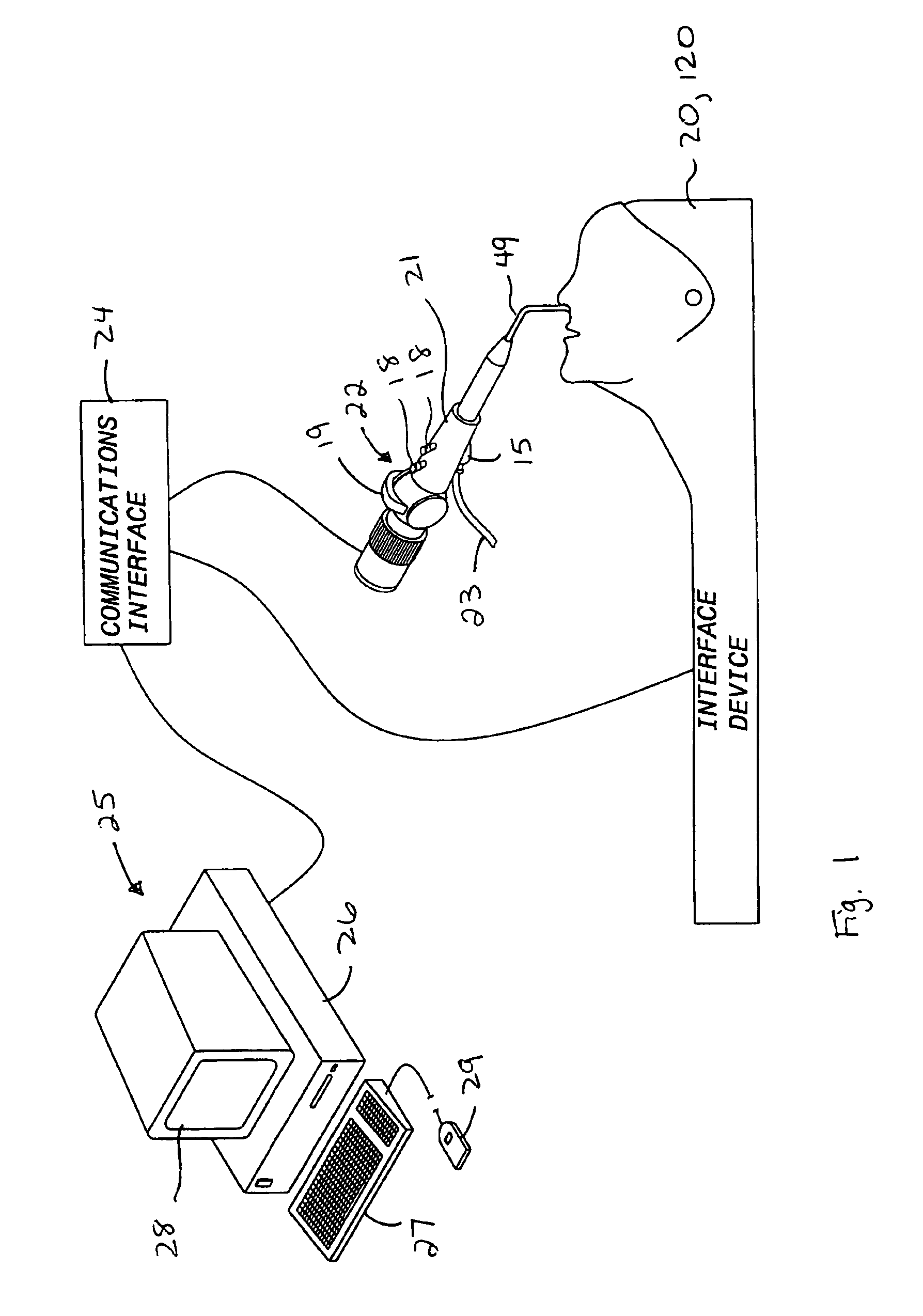 Interface device and method for interfacing instruments to medical procedure simulation systems