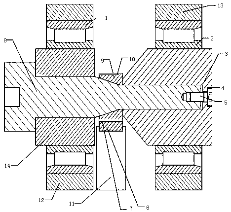 A test device for detecting friction performance of a joint bearing liner and its installation method