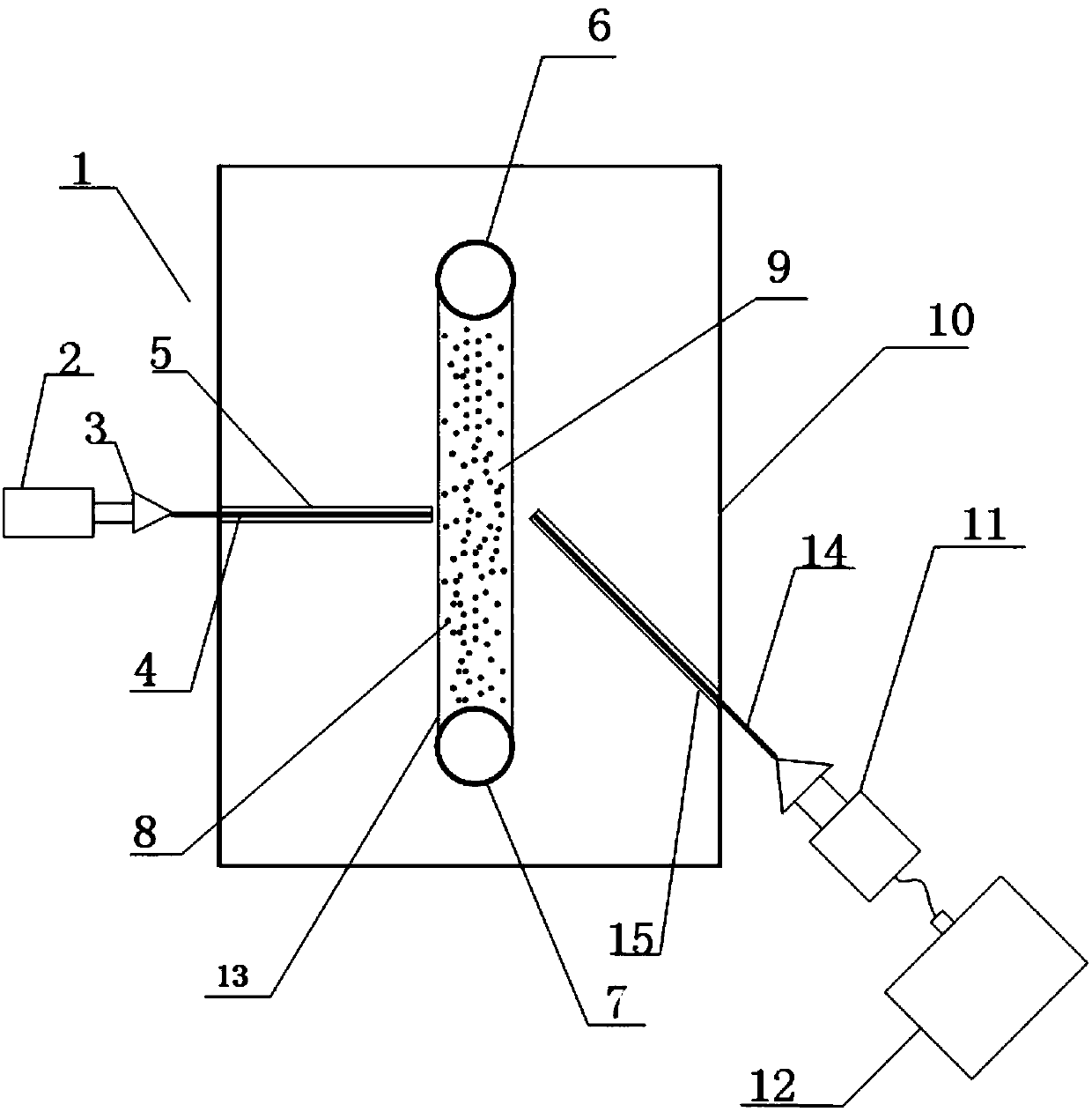 Optical fiber dynamic light scattering detection device for high-concentration particle swarms