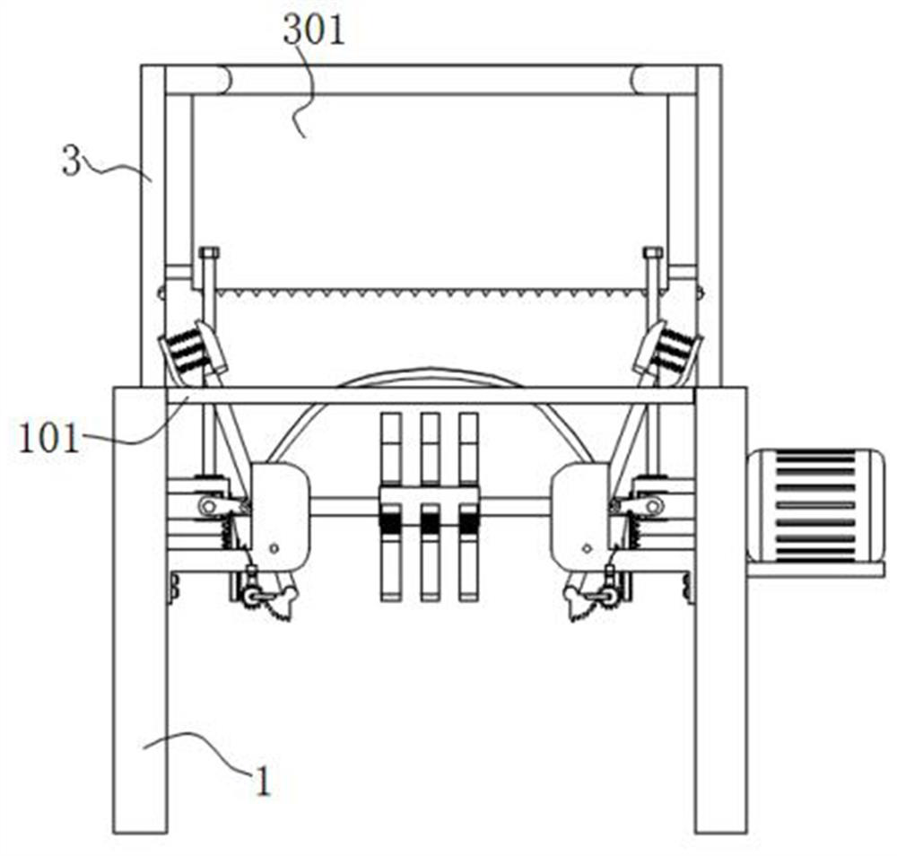 Automatic filling device of timber slicing machine