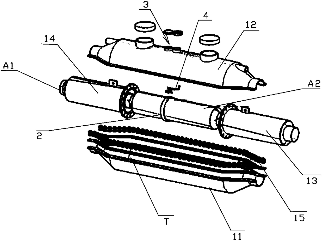 A high-voltage cable straight-through joint structure