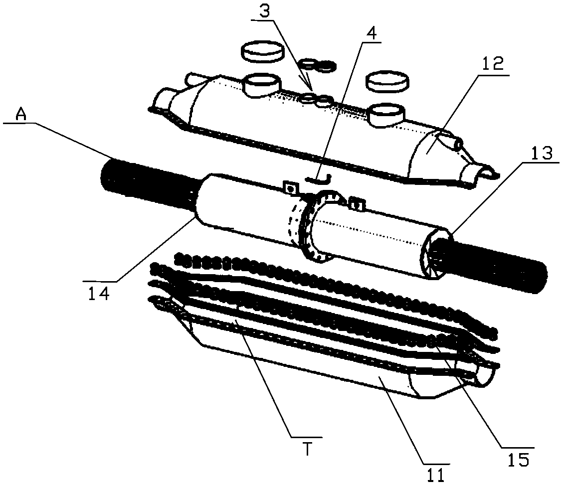 A high-voltage cable straight-through joint structure