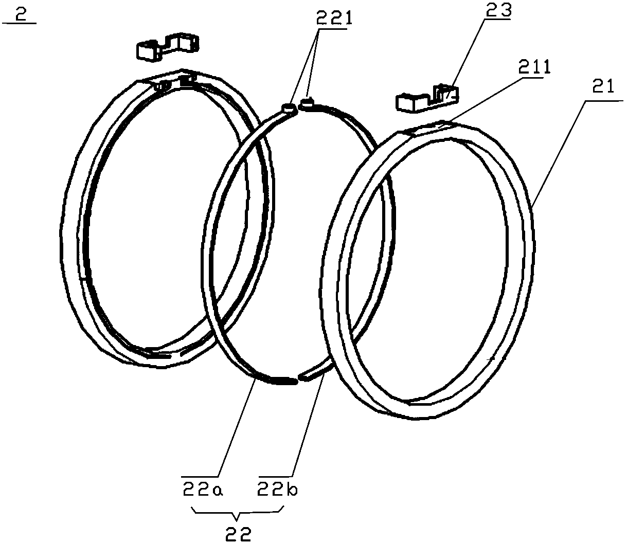 A high-voltage cable straight-through joint structure