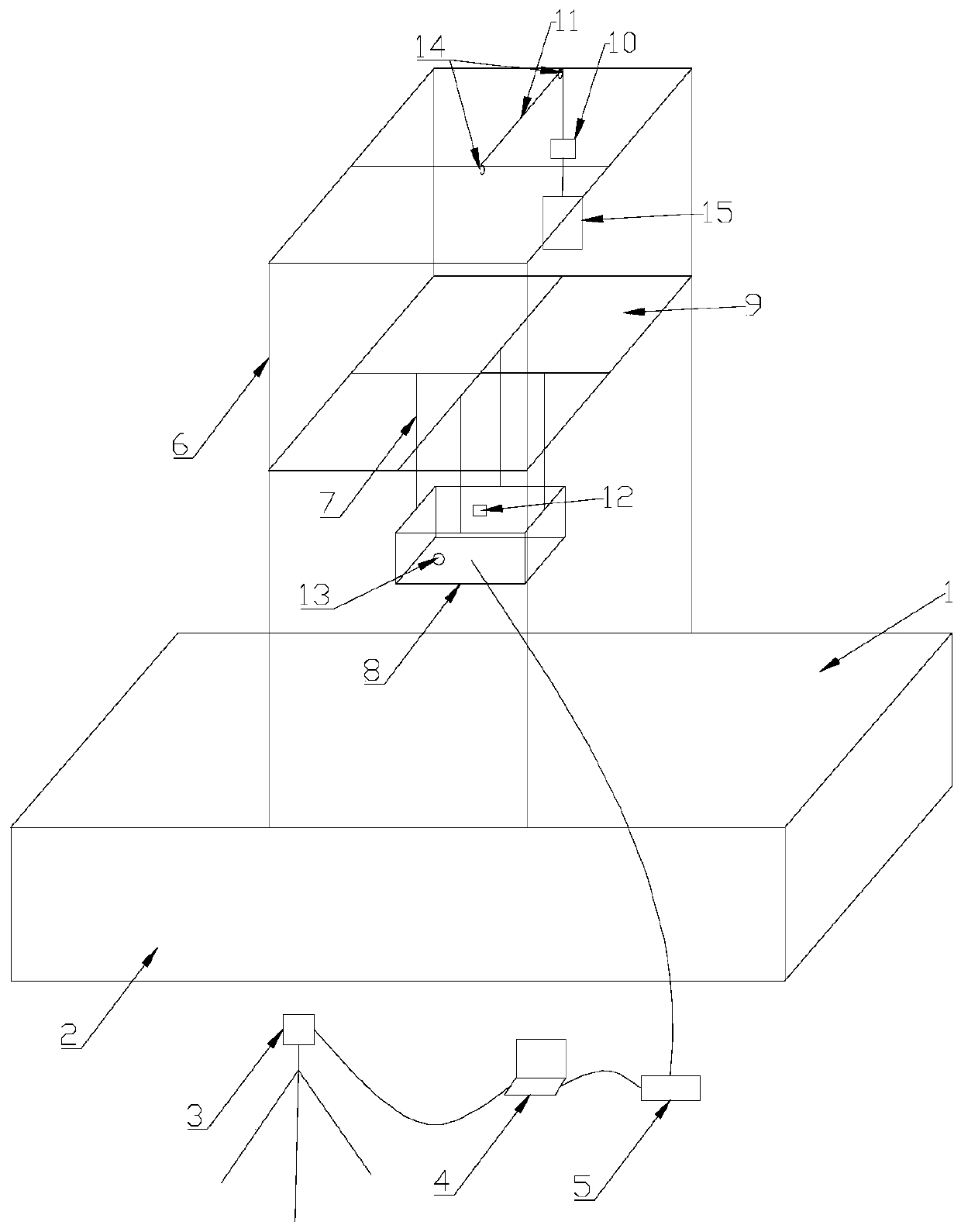 Model vertical water entry test device and test method