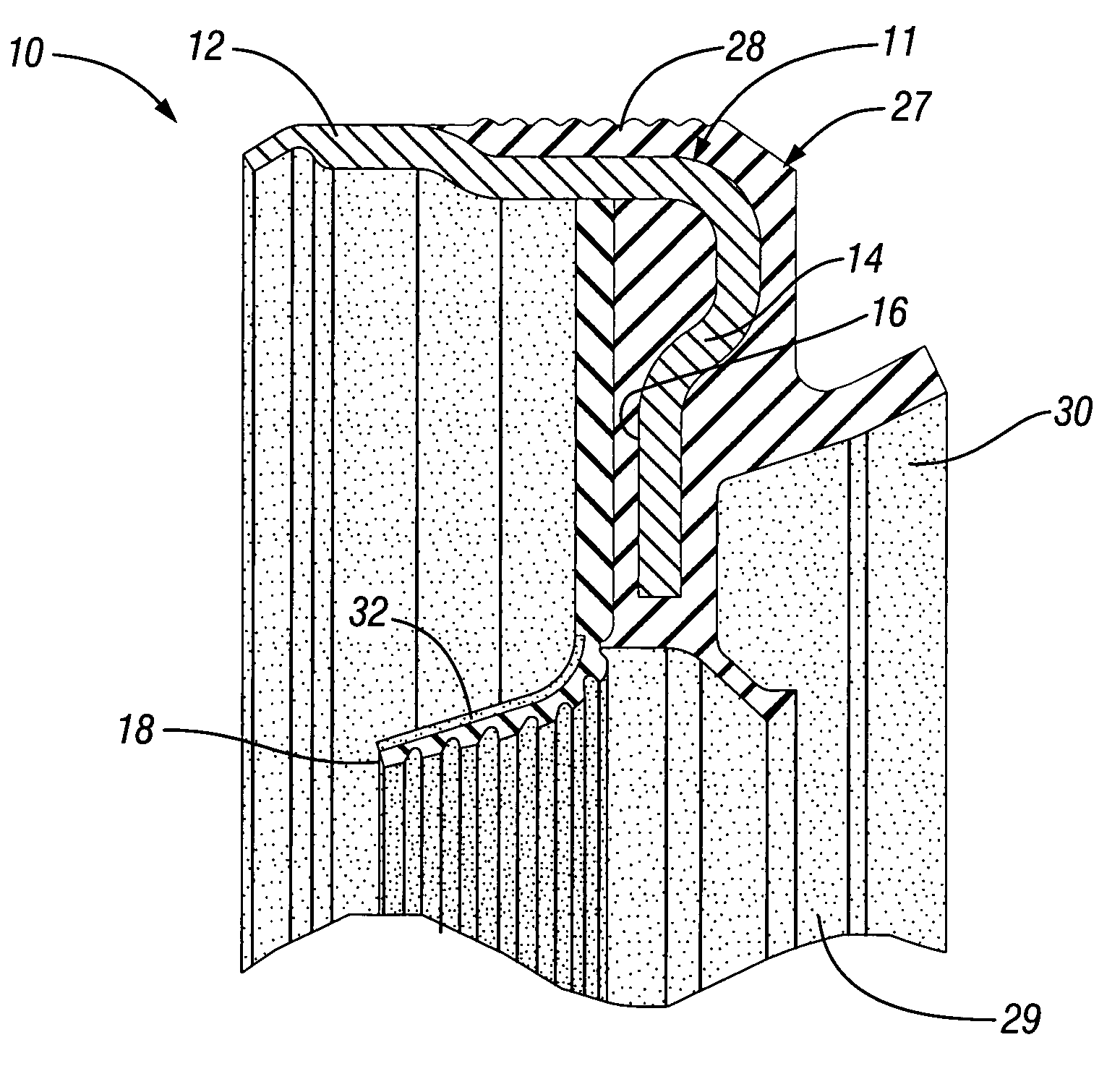 Radial lip seal