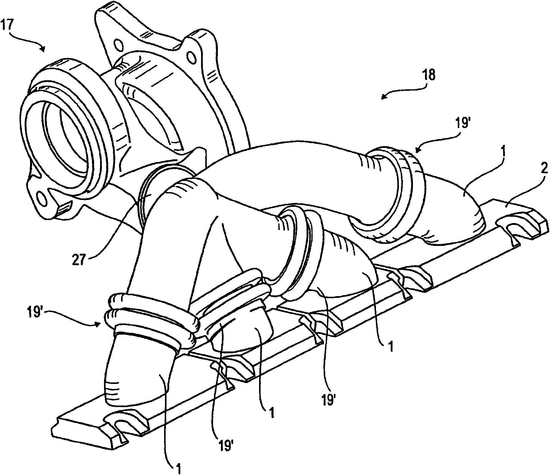 Exhaust manifold of an internal combustion engine