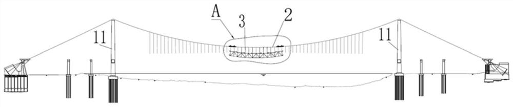 Suspension bridge steel beam erecting method