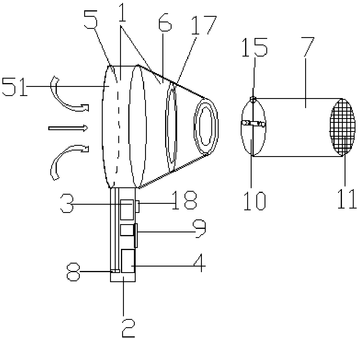 Negative pressure type insect sampler and working method thereof