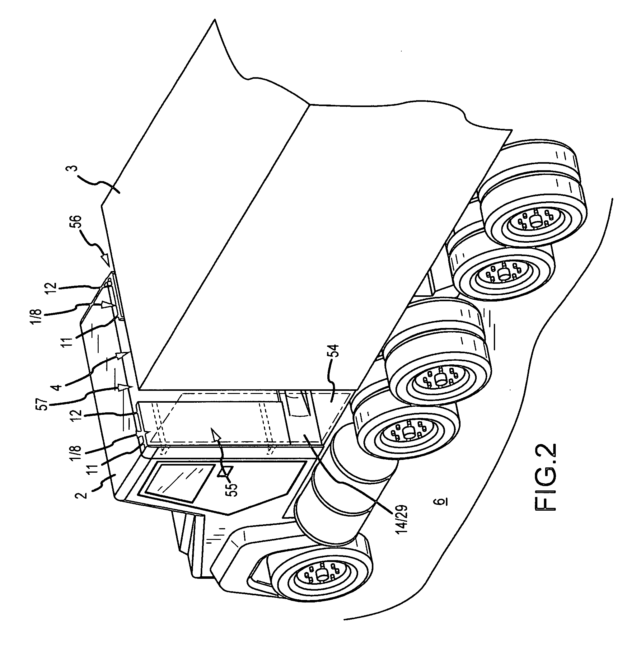 Truck-trailer air dam