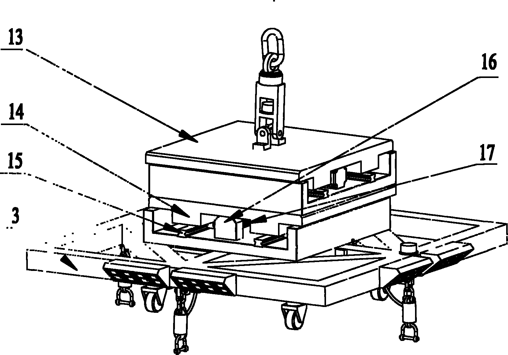 Horizontal adjusting sling for spacecraft