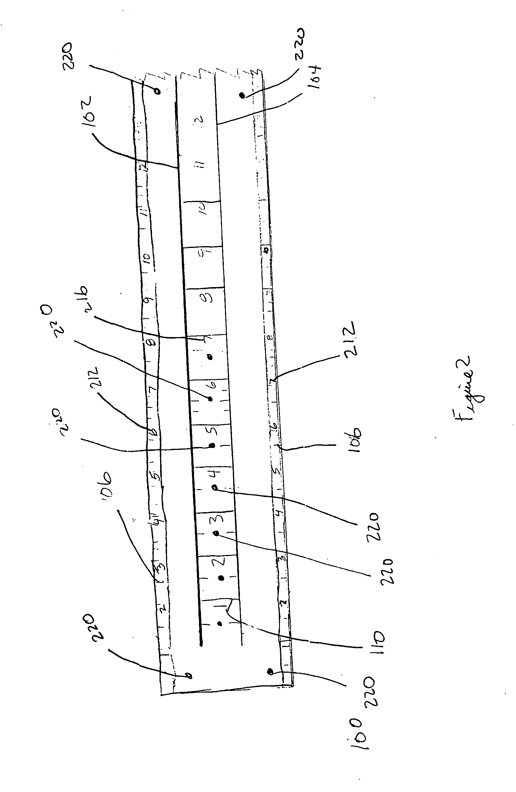 Metal yardstick with slots