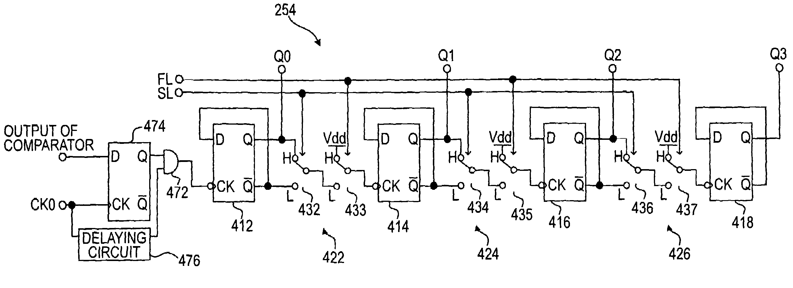 Counter circuit, AD conversion method, AD converter, semiconductor device for detecting distribution of physical quantities, and electronic apparatus