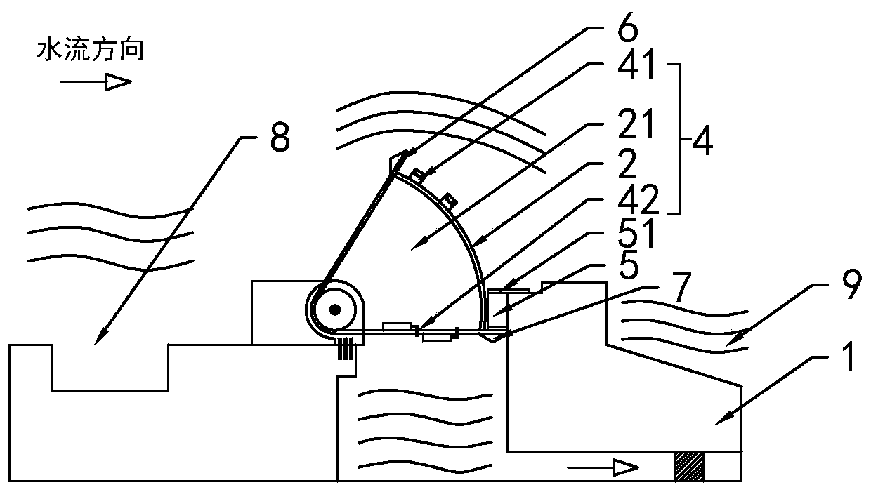 Water retaining dam and water flow regulation and control method thereof