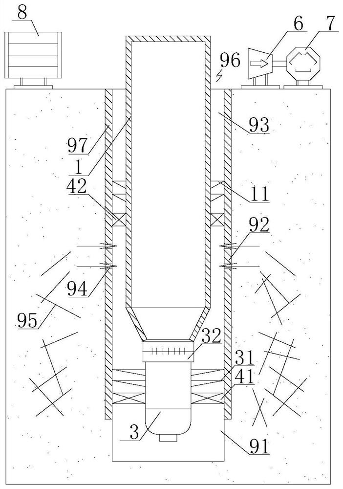 Method for achieving geothermal power generation through double-working-medium underground heat exchange and heat exchange production structure