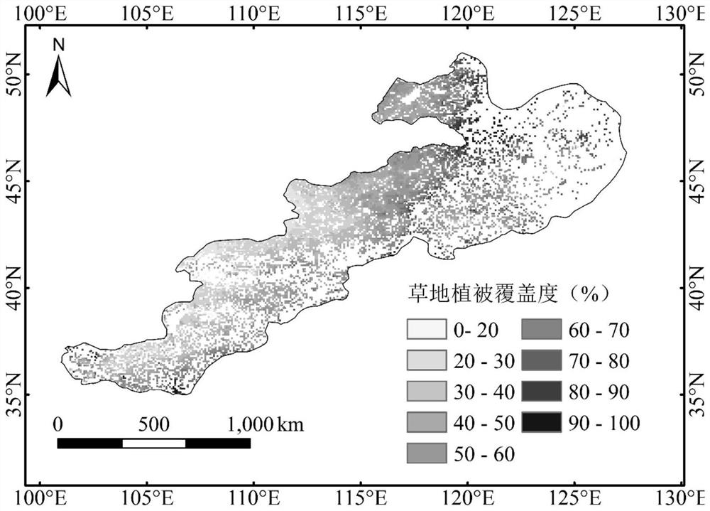 Grassland vegetation coverage estimation and prediction method based on remote sensing