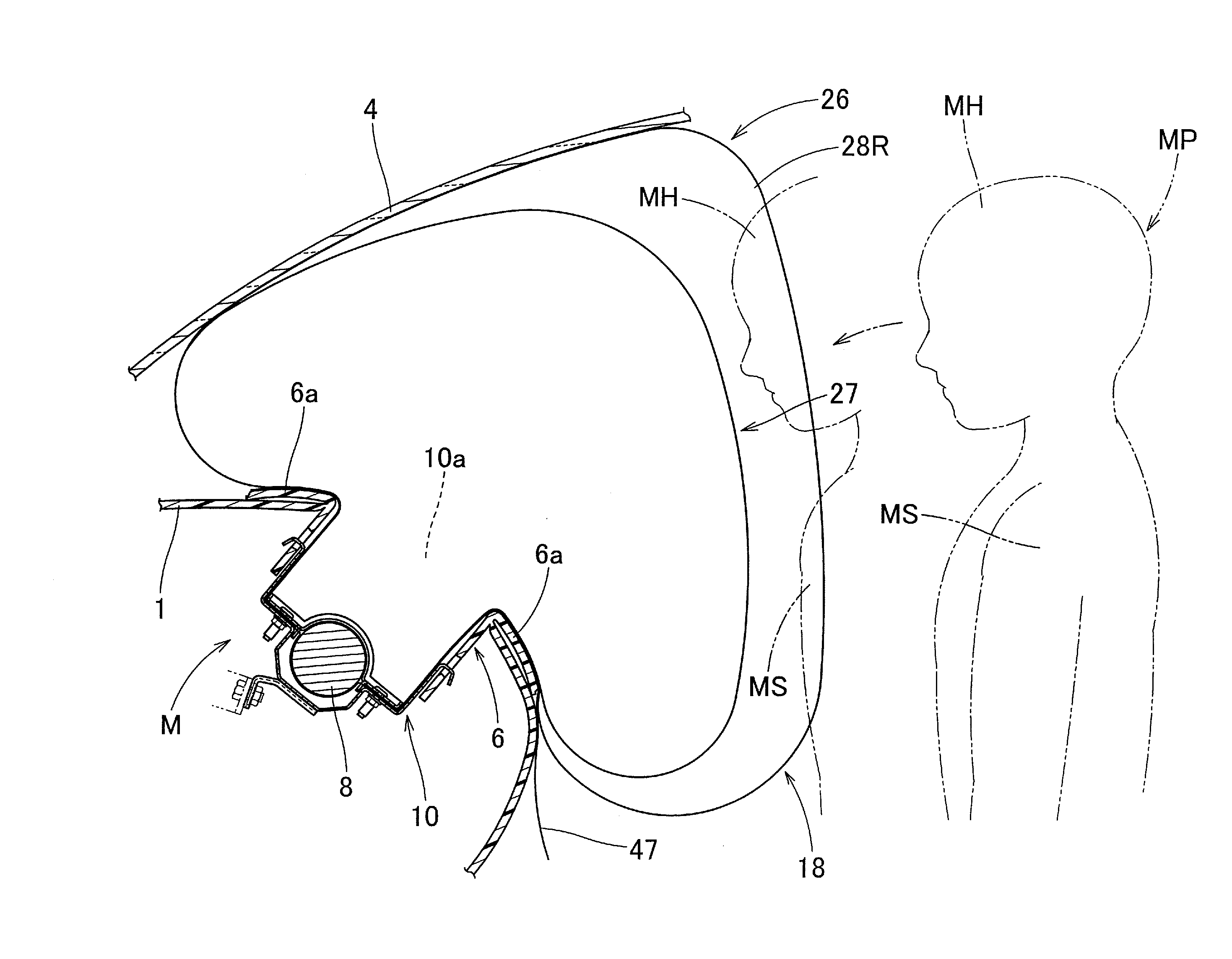 Airbag apparatus for a front passenger's seat