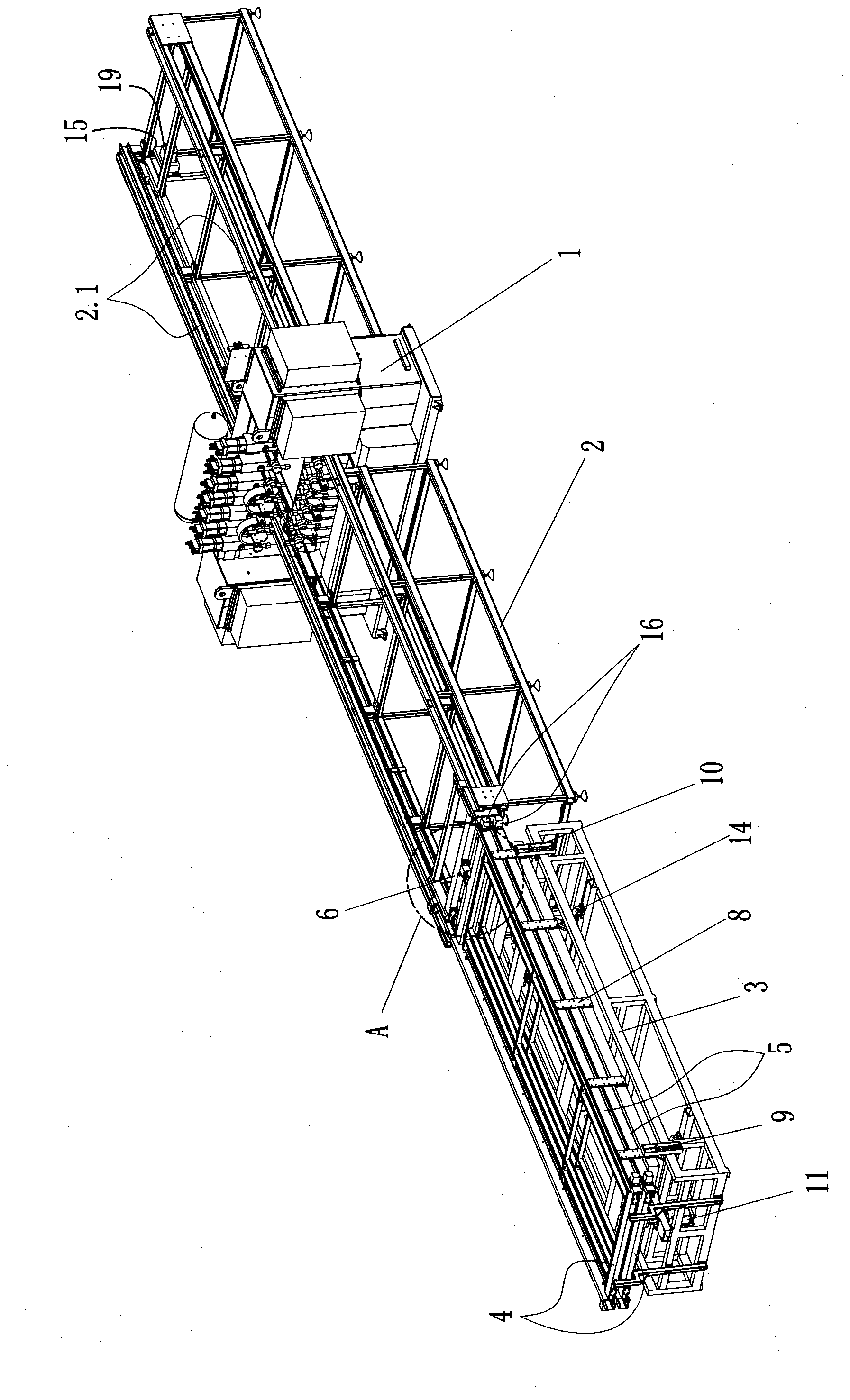 Material loading frame of welding machine