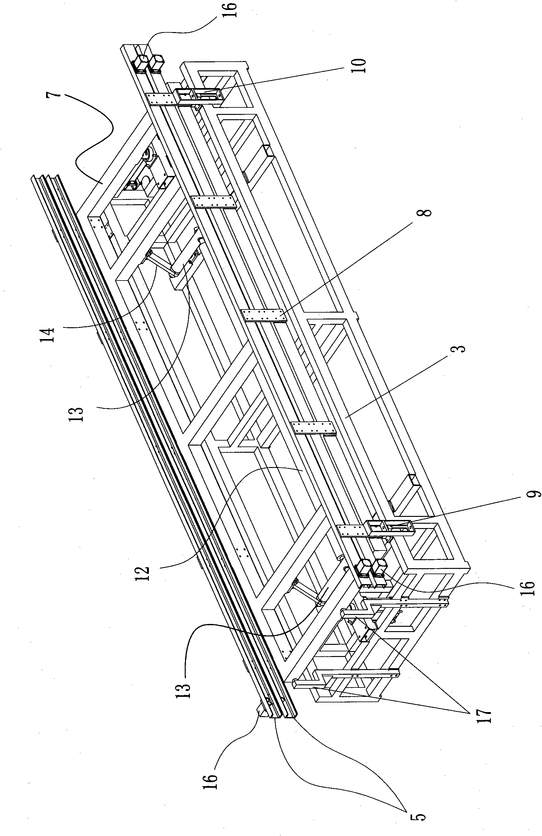 Material loading frame of welding machine