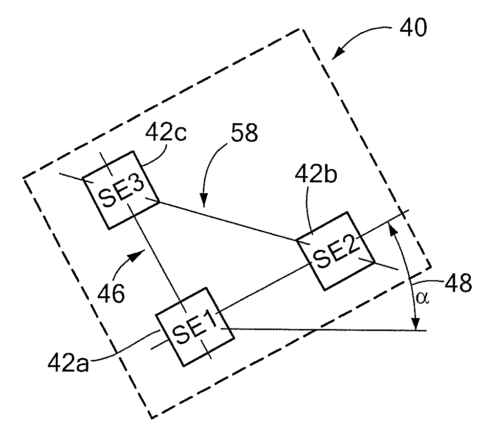 Differential magnetic field sensor structure for orientation independent measurement