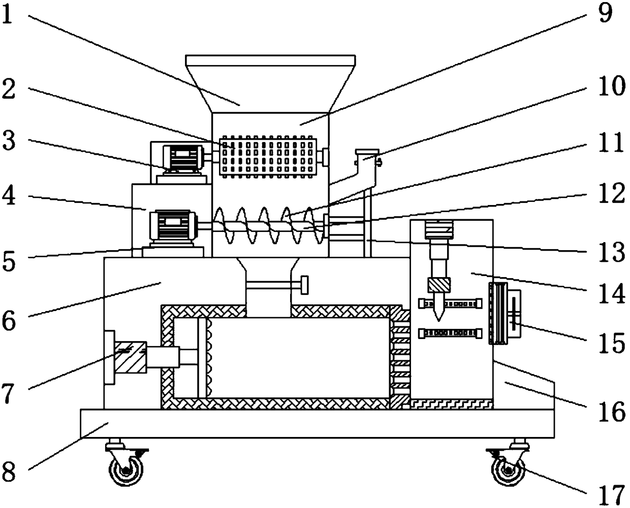 Aquatic feed processing device