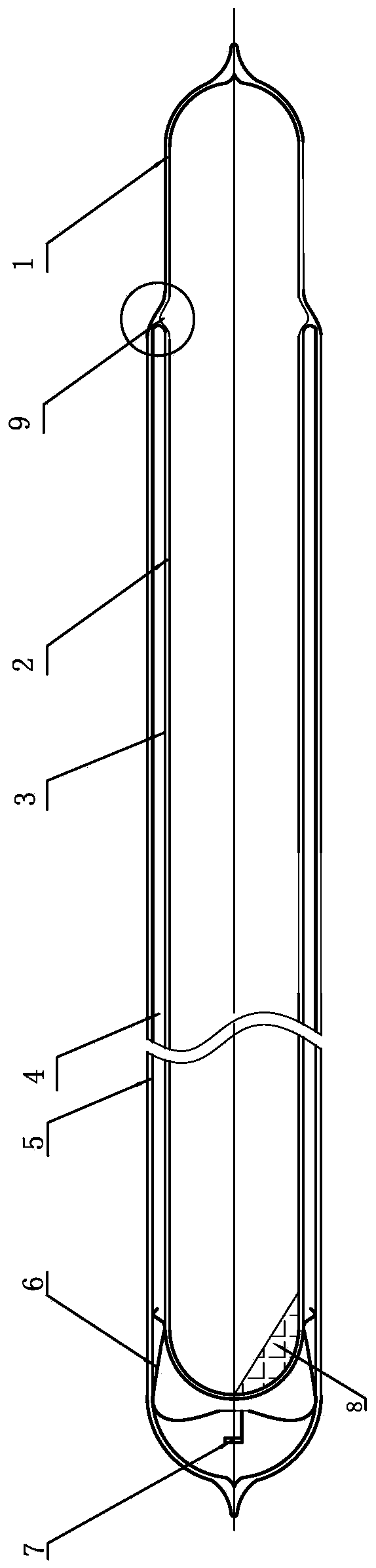 Dual-pipe butting structure of solar energy heat collecting pipe and method