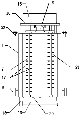 Rotary fan-shaped multi-layer desulphurization and dust removal device