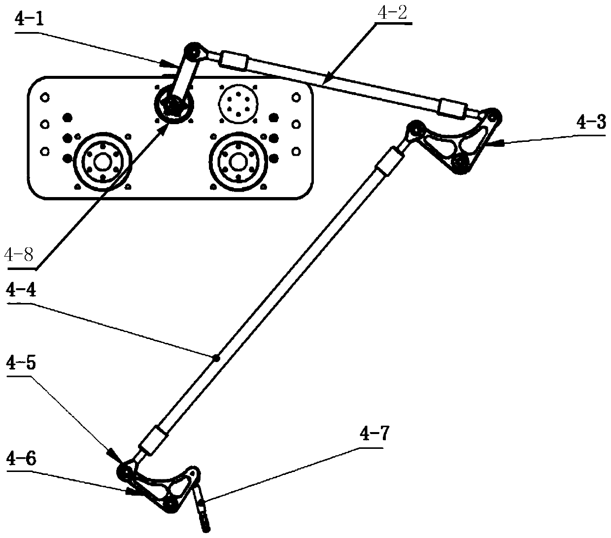 Two-shaft parallel turnover grabbing robot