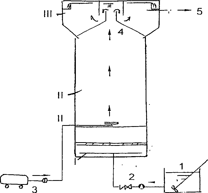 Highly efficient water treatment method by aerobic circulating biological expansion bed and reactor thereof