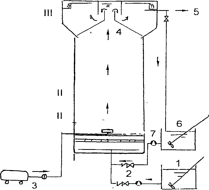 Highly efficient water treatment method by aerobic circulating biological expansion bed and reactor thereof