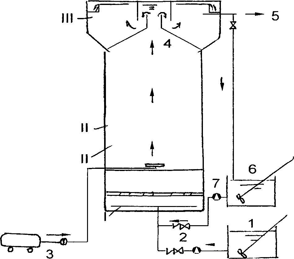 Highly efficient water treatment method by aerobic circulating biological expansion bed and reactor thereof