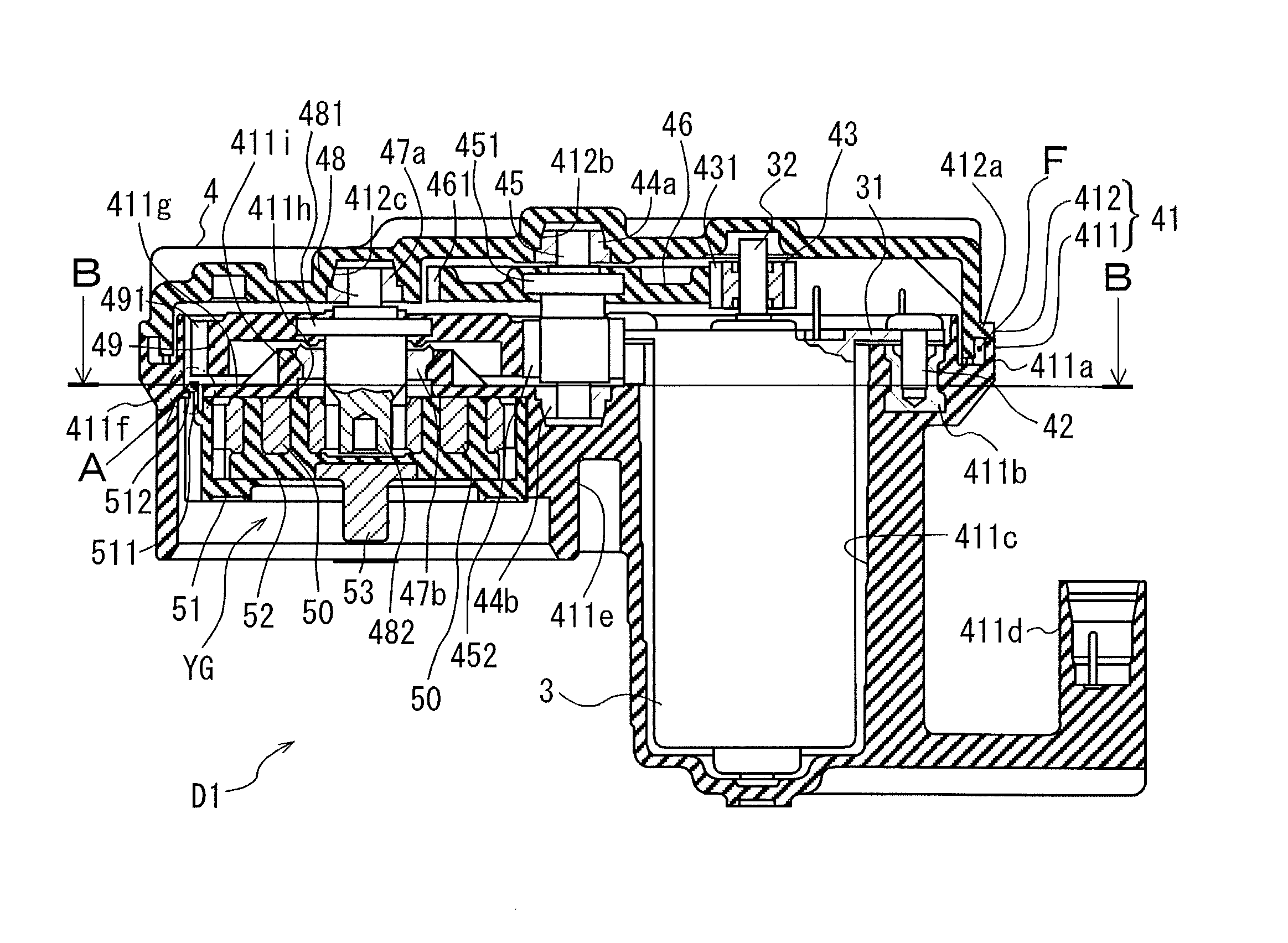 Electric parking brake driving device and electric parking brake device